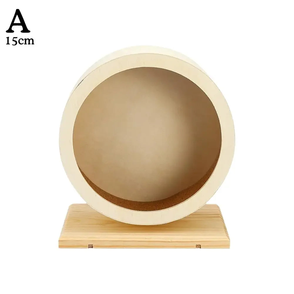 Mute Wooden Hamster Silent Running Wheel With Cork Pad Bracket