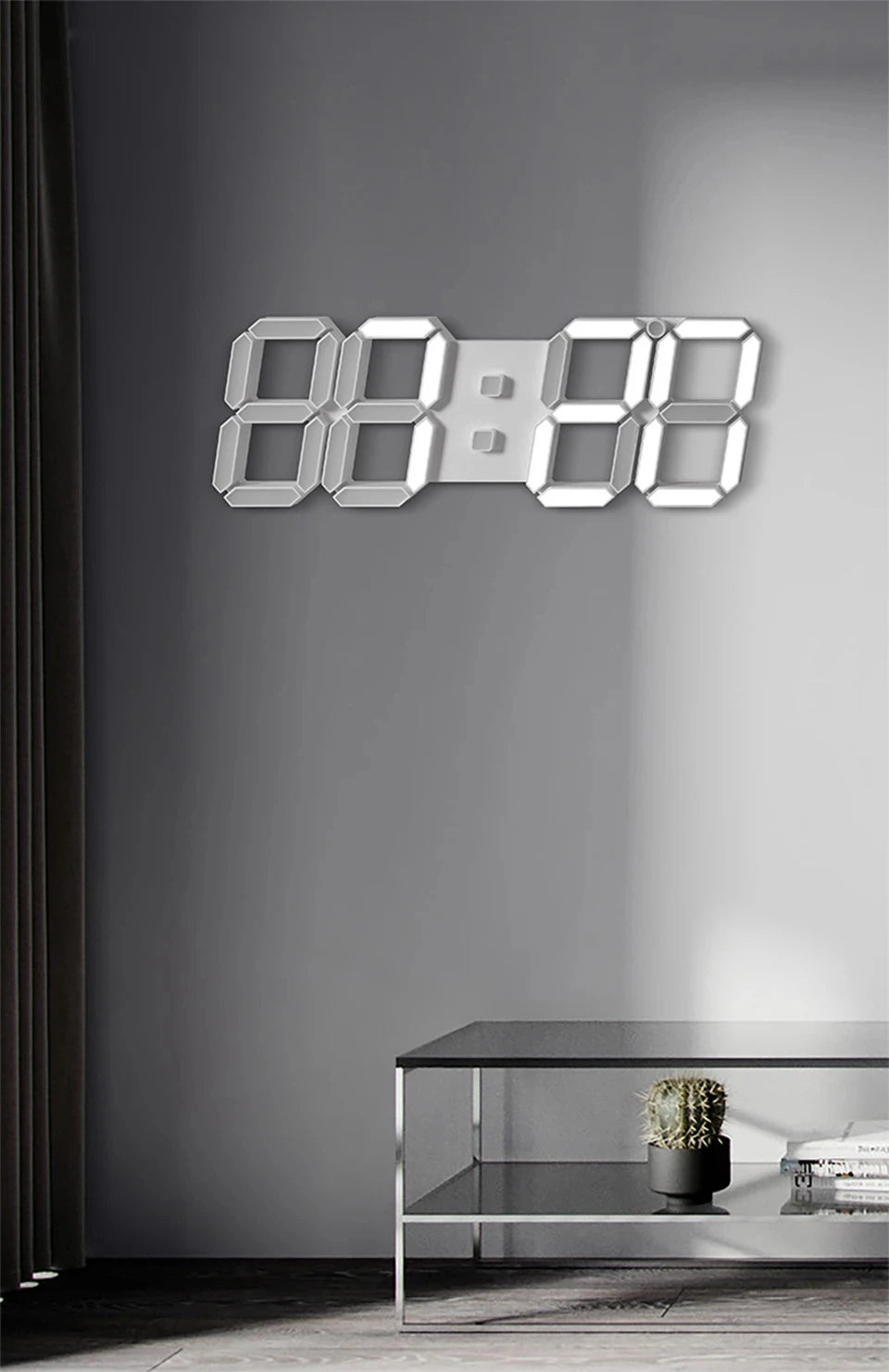 3D LED Digital Alarm Clock USB Charging Luminous Multifunctional Electronic Wall Clock Home Decorative Gift