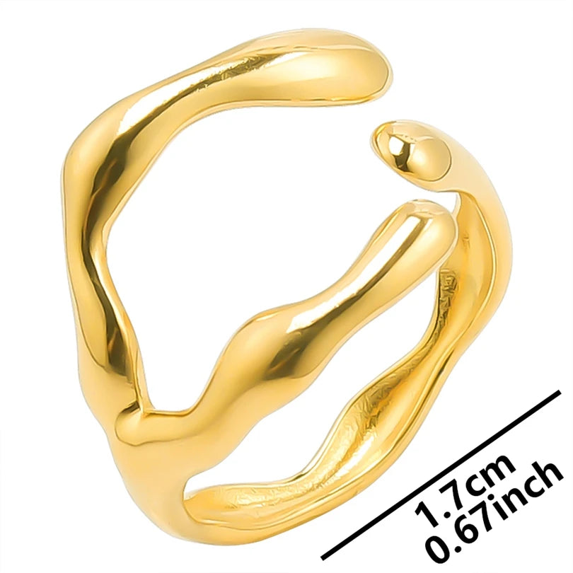 1pcs Classic Tiger Eye Real Stone Open Adjustable Stainless Steel Rings For Women Men Accessories Gold Color Finger Jewelry Ring