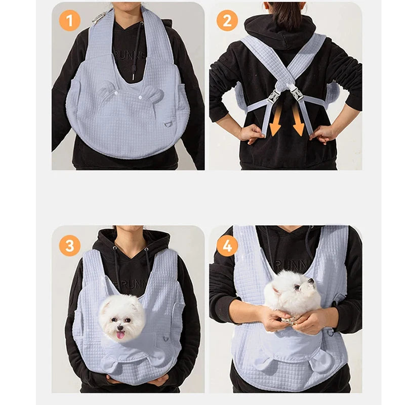 2026 New Portable Pet Backpack Small Outdoor Chest Bag Convenient For Cats Dogs To Travel Outdoors Breathable Soft Comfortable