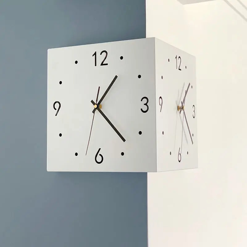 2026Simple and creative corner double-sided wall clock, double-sided clock, living room, silent corner clock, universal