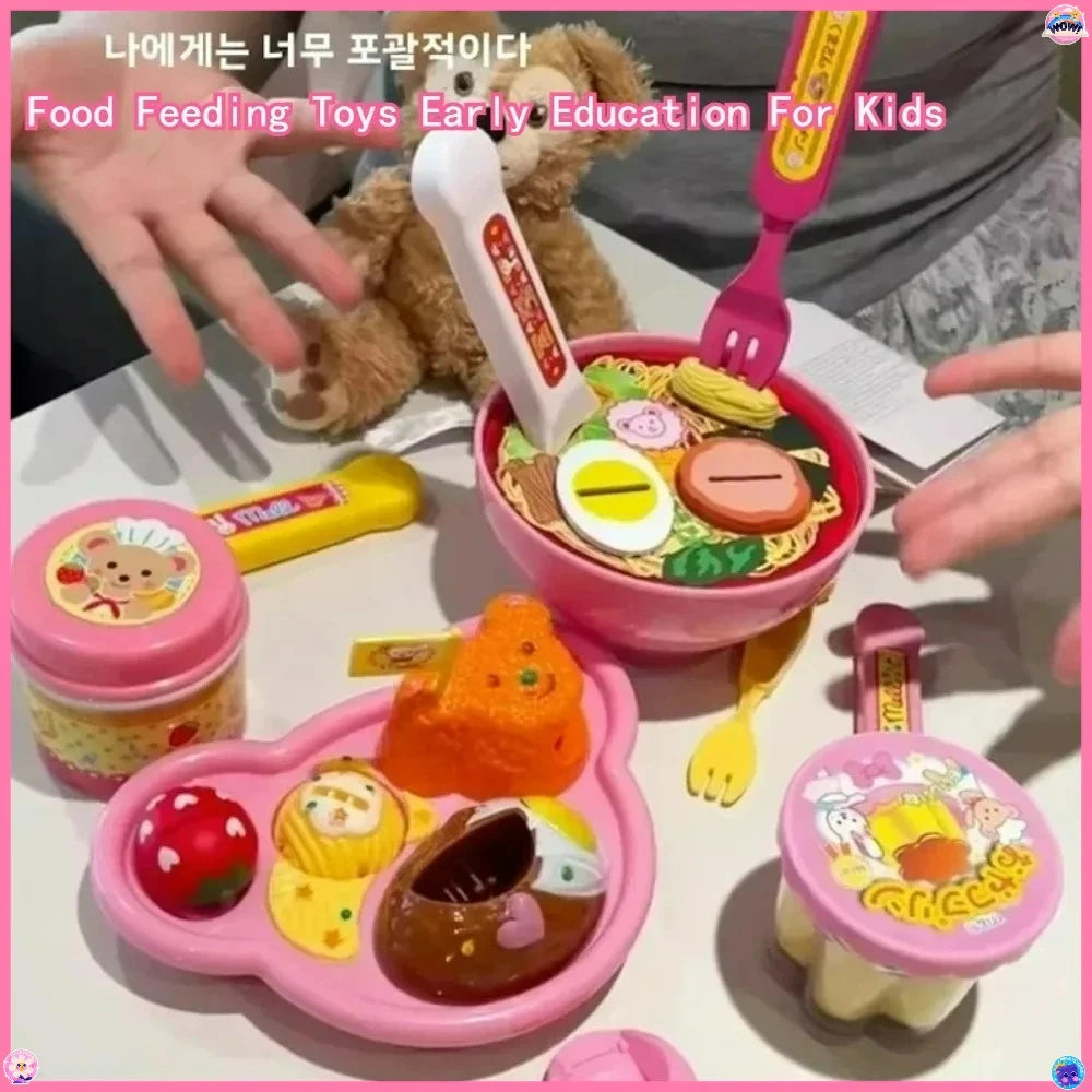 @9 Types Food Feeding Toy Japanese Pudding Feeding Toy Ramen Ice Cream Jelly Strawberry Pudding Set Kids' Role Play Toys Gifts