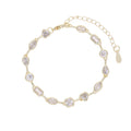 2025 New Trendy Women Jewelry Gold Color Geometric Various Shaped Bezel 5A Sparking CZ Tennis Chain Bracelet Necklace Set