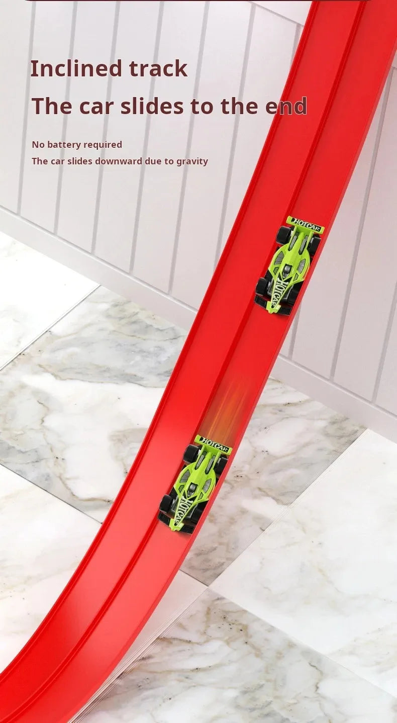 Soft Rubber Track Racing Car Toy Set, DIY Assembly Track, Educational Building Toys for Kids, Battery-Free Race Car Games