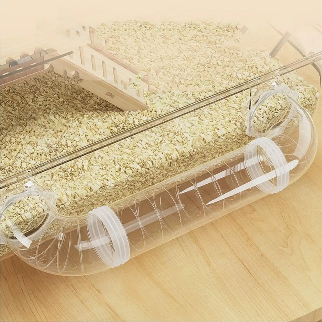 Hamster Habitat 2-Layer Clear Habitat 17.7x11x13.3 Inch Acrylic Small Animal House for Monitoring Breeding Hedgehog Ferret