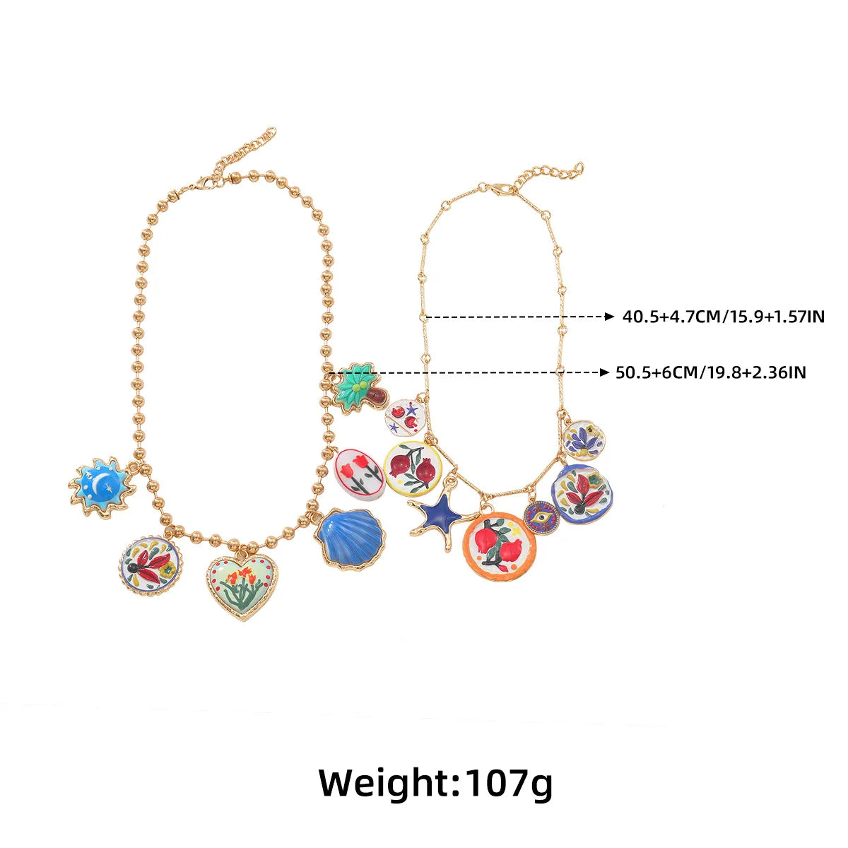 Personality Design Geometric Metal Painting Palm Tree Flower Pendant Necklaces for Women 2025 Trend Jewelry Neck Accessories