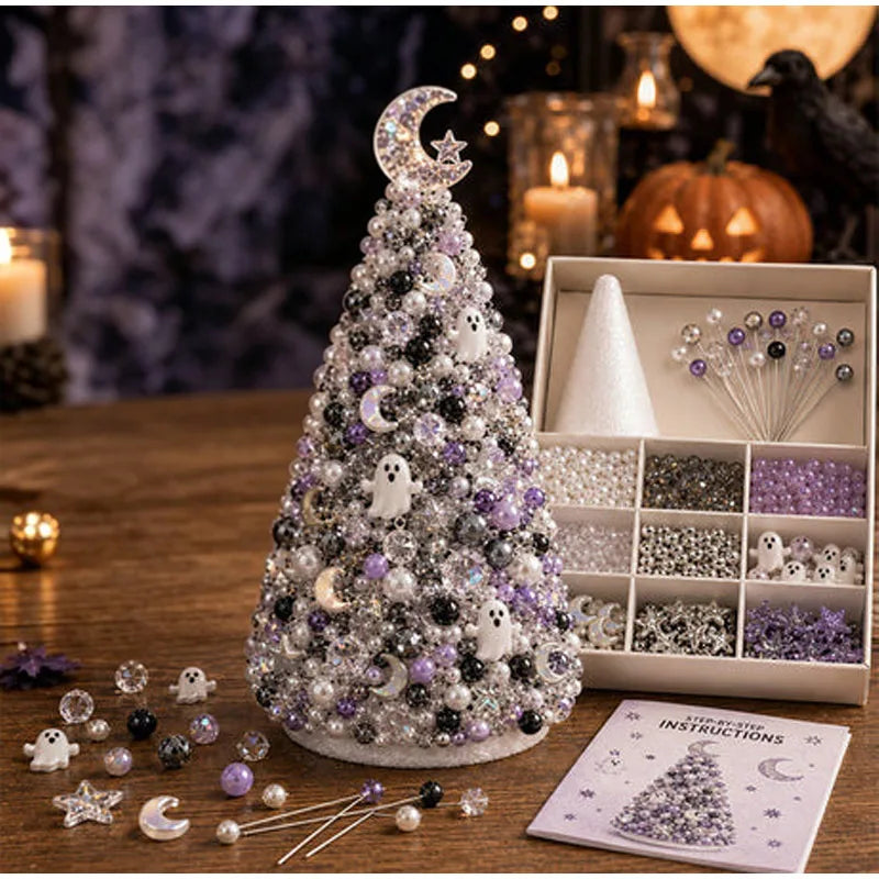 DIY Bead Christmas Tree Craft Kit Santa Claus Bead Craft Tabletop Xmas Ornament Handmade Holiday Home Decor Gift For Craft Lover