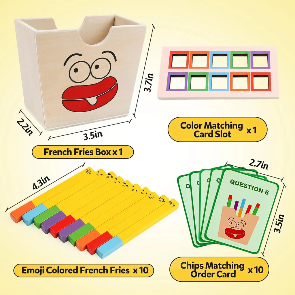 Todders Montessori Toy Wooden Hamburger Sandwich French Fries Sorting Stacking Toys Pretend Play Food Toy Kid Role Playing Games