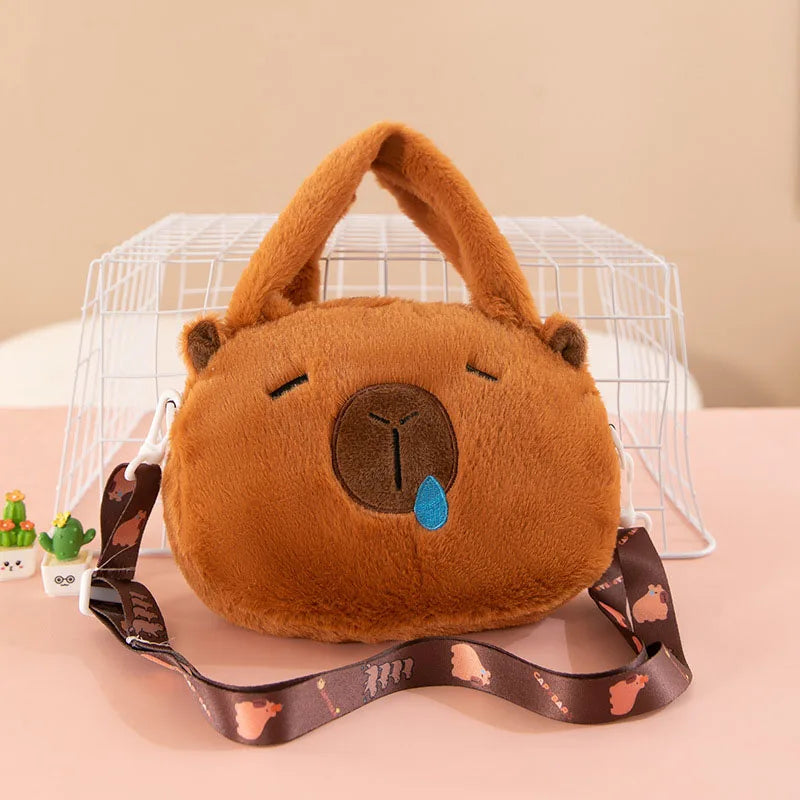 Kapibara Plush Backpack Large Capacity Convertible Handbag Crossbody Cartoon Stuffed Animal Tote Bag Kis and Girls Birthday Gift
