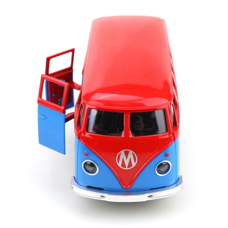 (bagged)1:38 Classical T1 Bus, Alloy Model Car, Simulated vehicle, children's alloy car, boy's toy model, car ornaments