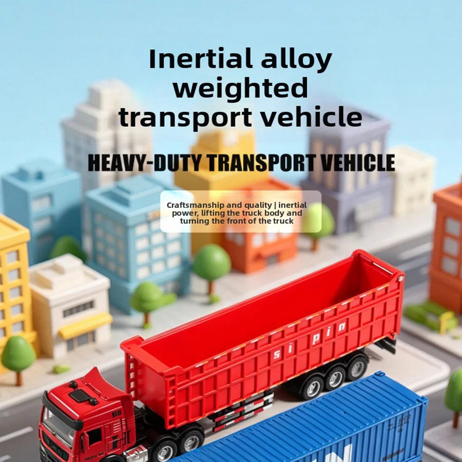 1pc Child 1:24 Engineering Vehicle Diecast Toy Car Model Light Detachable Body Toy for Kid Birthday Gift Collection Decoration