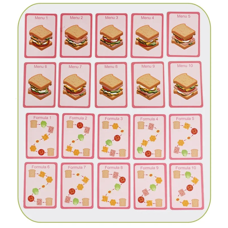 Montessori Wooden Burger Stacking Toys for Toddlers Kids Preschool Educational Toys Play Food Matching Birthday Toy For Kids