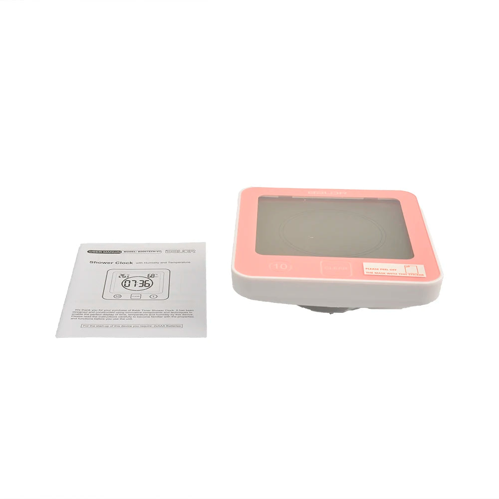 Waterproof Bathroom Wall Clock Digital Shower Clock Timer with Touch Screen, Temperature, Hanging Hole Stand for Kids & Adults