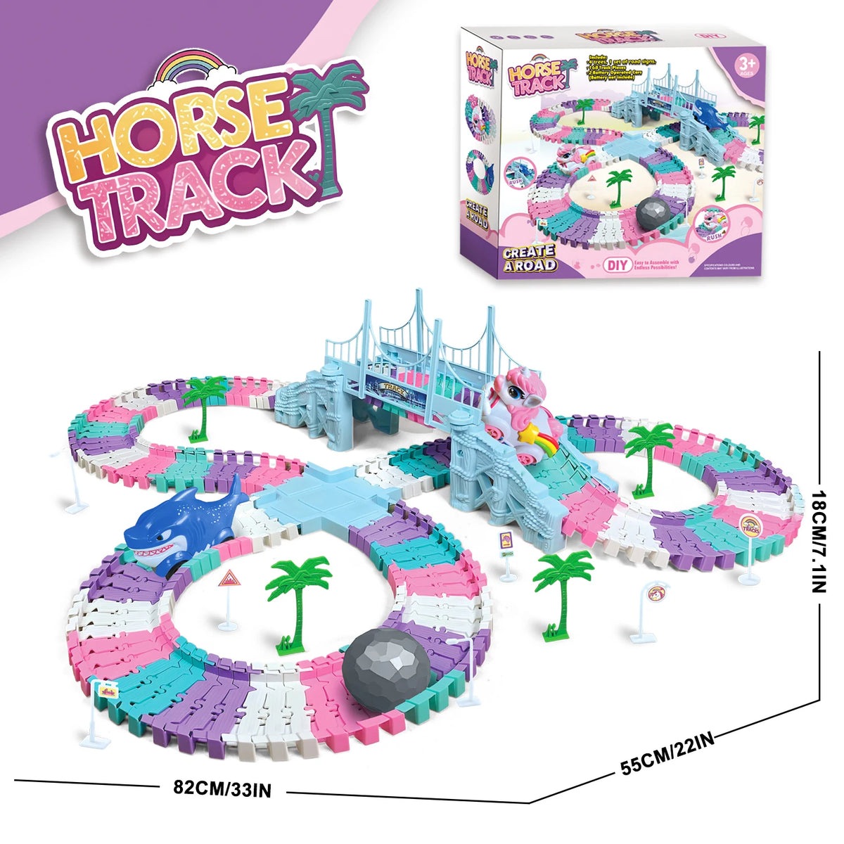Car Toys For Kid 4-6, 194 PCS Race Car Track For Kids Ages 4-8, Monster Truck 2+ Year Old Birthday Gift Toddler Cars Toy For 3+