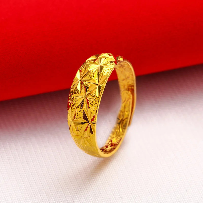 ANIID Dubai Gold Color Ring For Women Resizable Brazilian Wedding Bride Arabic Ethiopian Finger Ring Nigerian Jewellery Moroccan
