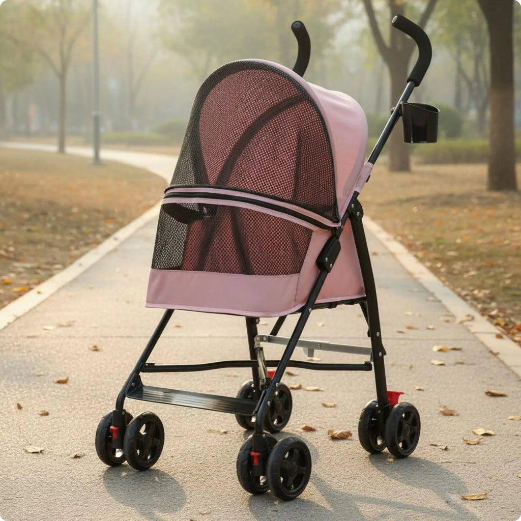 Foldable Carrier Lightweight Pet Dog Buggy Small Dog Stroller Cushion Travel Enclosure for Puppy Outings