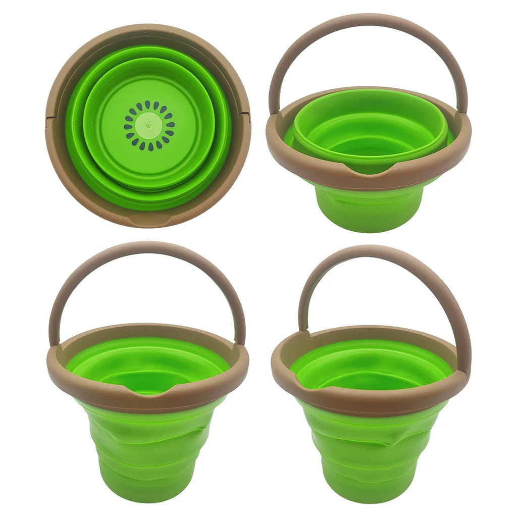 Kids Kitchen Folding Bucket Pretend Play Storage Fruit Children Play Outdoor Fun Education Toys For Boys Girls Beach Gifts
