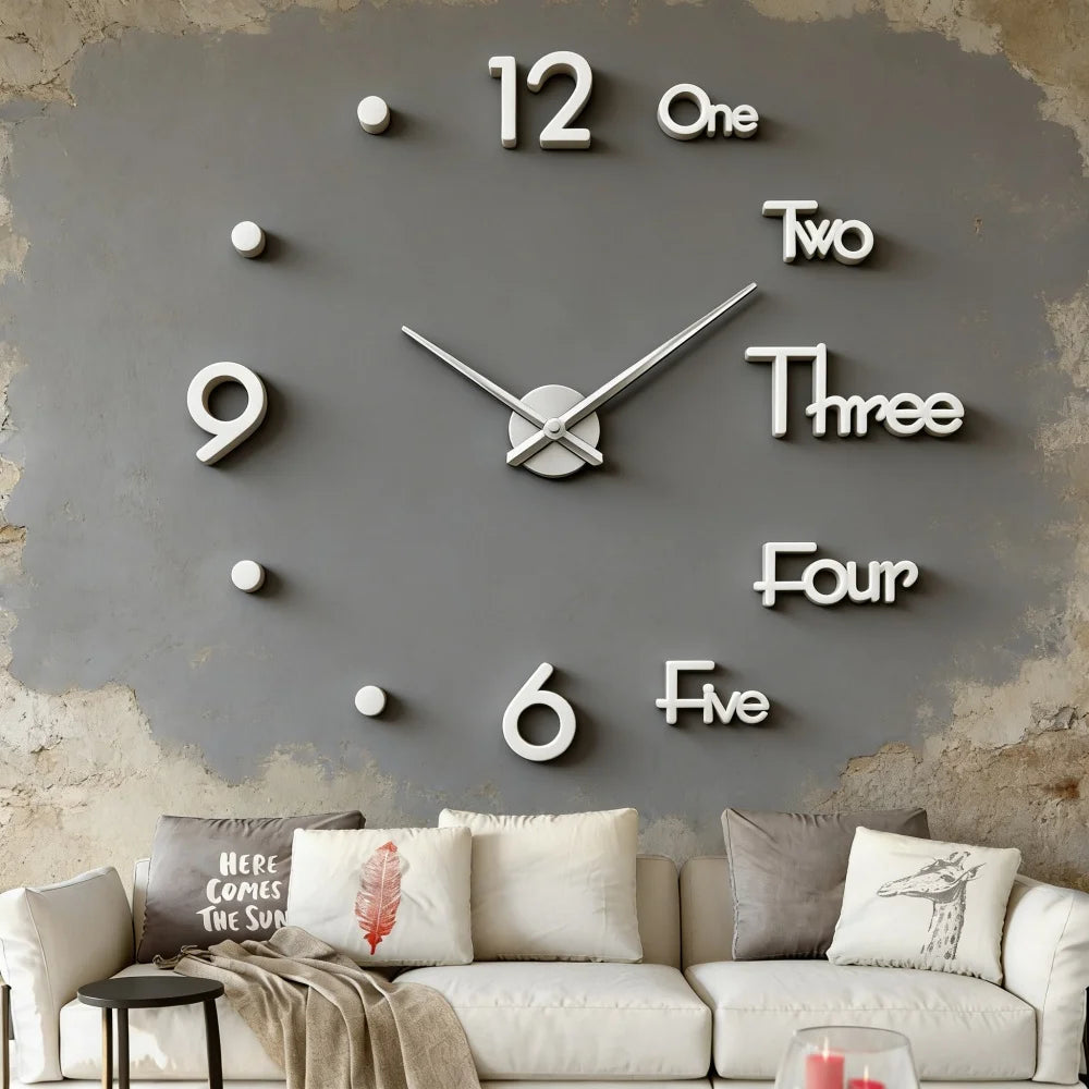 Large 3D Wall Clock Luminous Classic Wall Clocks DIY Digital Clock Wall Watches Stickers Silent Clock for Home Living Room Table