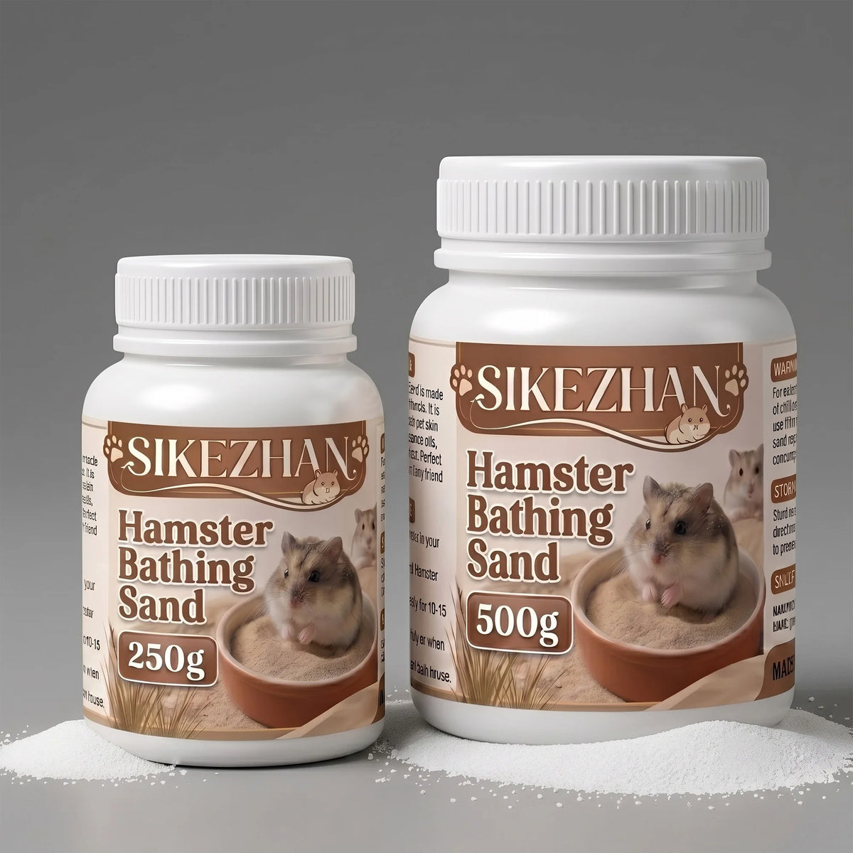 Premium Hamster Grooming Bath Sand Pet Dry Clean Bedding Pure Silica Dust Free Odor Control for Mice Gerbils Small Animal, 500g