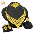 ANIID African Jewelry Set Big Necklace Dubai Ethiopian Gold Color Jewelery Earring Bracelet For Women Bridal Choker Wholesale