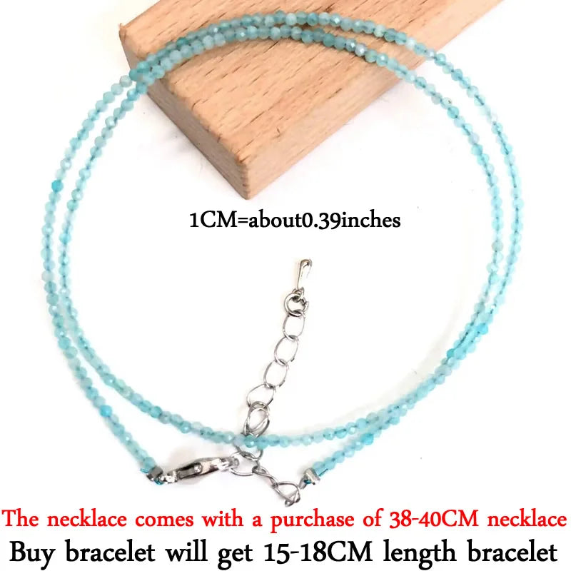 2024 New Boho 2mm Natural Stone Crystal quartz Necklace Bracelet Small Chain Ladies Fashion Accessories Charm Jewelry Accessorie