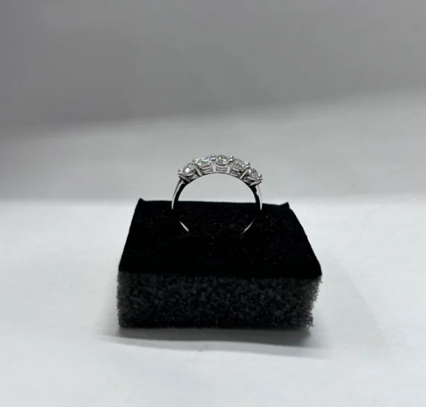 TY White Gold D Color 4mm Moissanite Ring For Women 925 Silver 1.5CT Stone Match Dia Wedding Band Bride S Sterling Sier