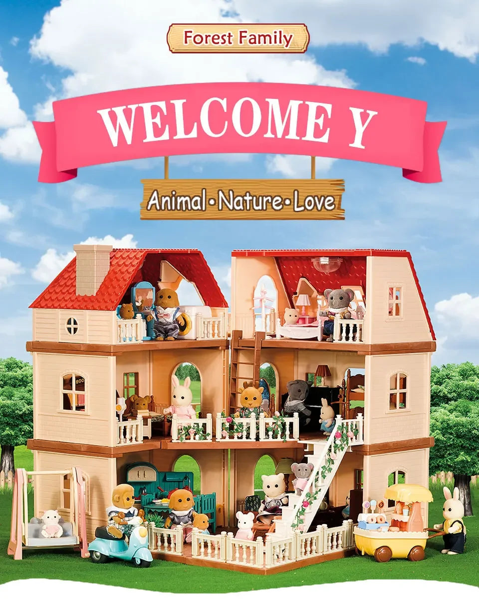 Toys Doll Forest Family Montessori Kitchen Miniature Doll House 1/12 Toy Kitchen Accessories Dollhouse Furniture Toys for Girls