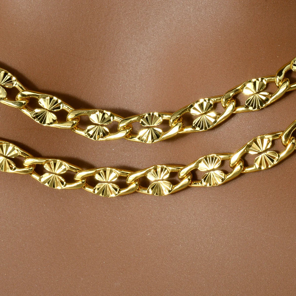 Sunny Jewelry Fashion Copper Chain Necklace Gold Plated For Women Man Daily Wear Party Wedding Engagement Jewelry Gift