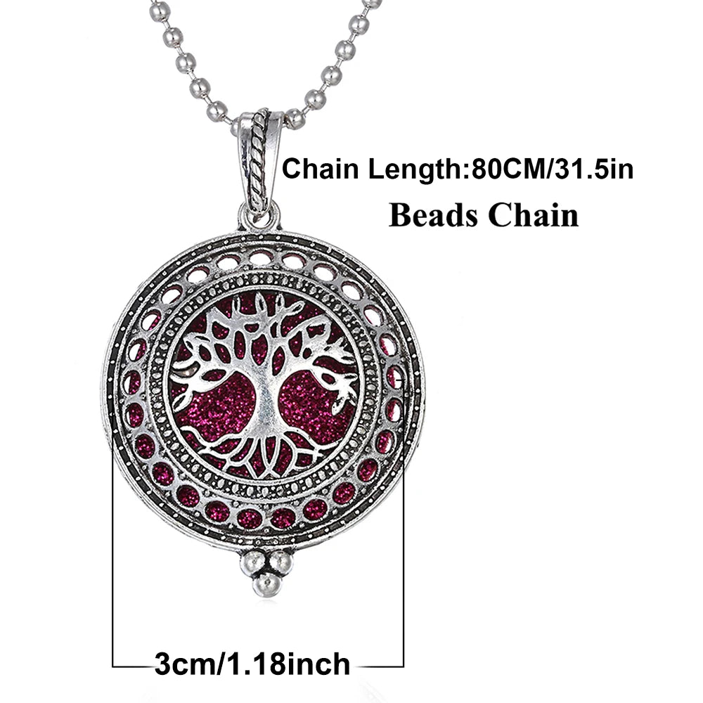 New Aroma Kaleidoscope Retro Necklace Antique Locket Pendant Magnetic Perfume Essential Oil Diffuser Locket Aromatherapy Jewelry