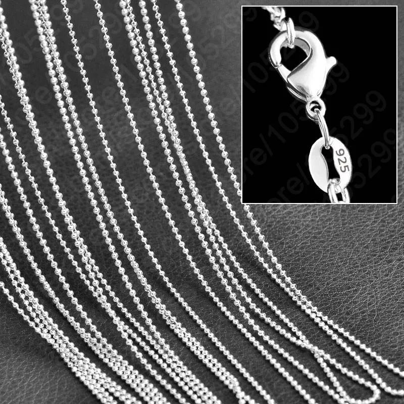 10 PCS Multiple Models Top Grade Fashion Jewelry 925 Sterling Silver 16-30 Inches Necklace Chains With Lobster Clasps Wholesale