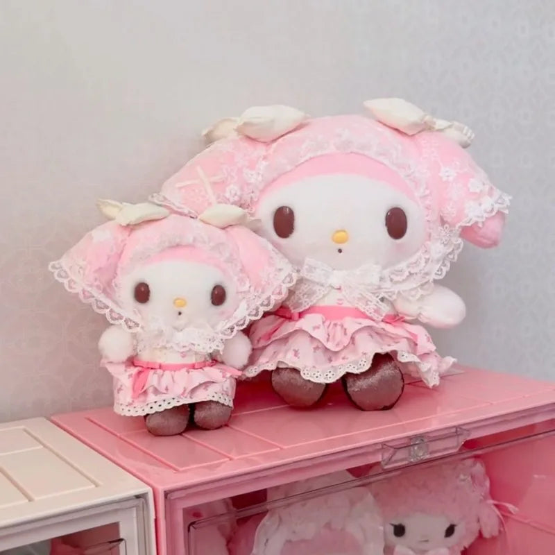 Forest Series Hello Kitty Floral Lace dress My Melody Plush Toy Keychain ballet dance My Sweet Piano KT Stuffed doll pendant