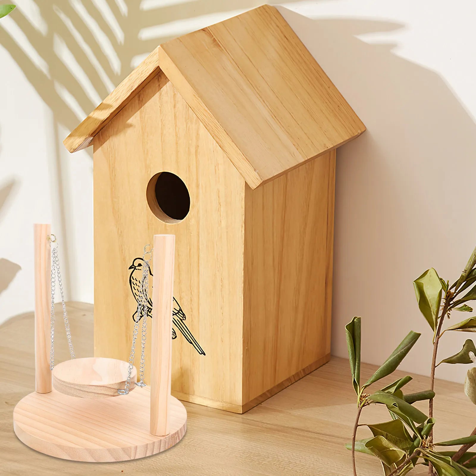 Funny Hamster Wooden Hammock Swing Small Animal Climbing Decorative Molar Hamster Supply Small Animal Wood Hammock