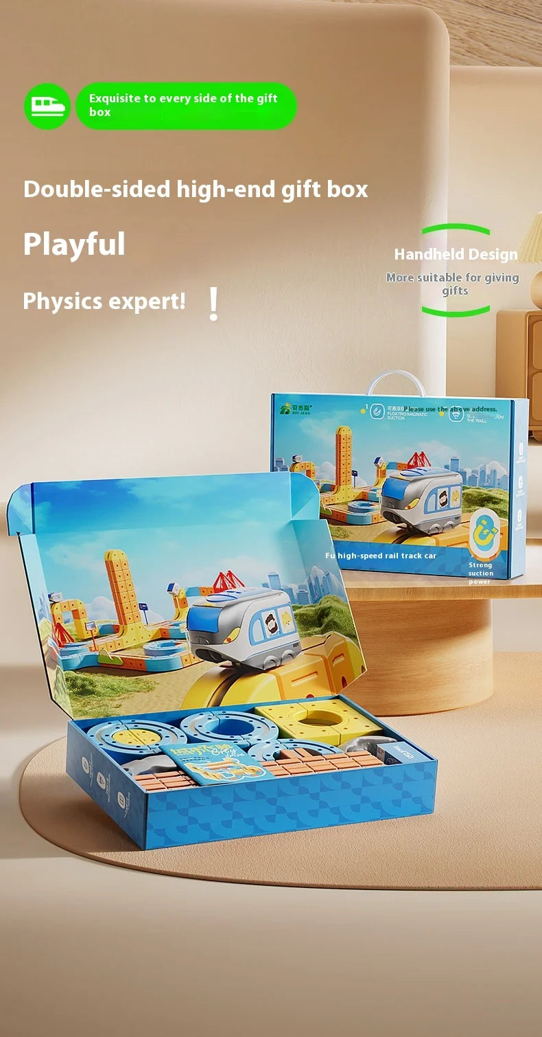 DIY Train Toy For Boys Magnetic Track 1:64 Electric Vehicle Miniature Model Toys Education 3 Years Children Gifts