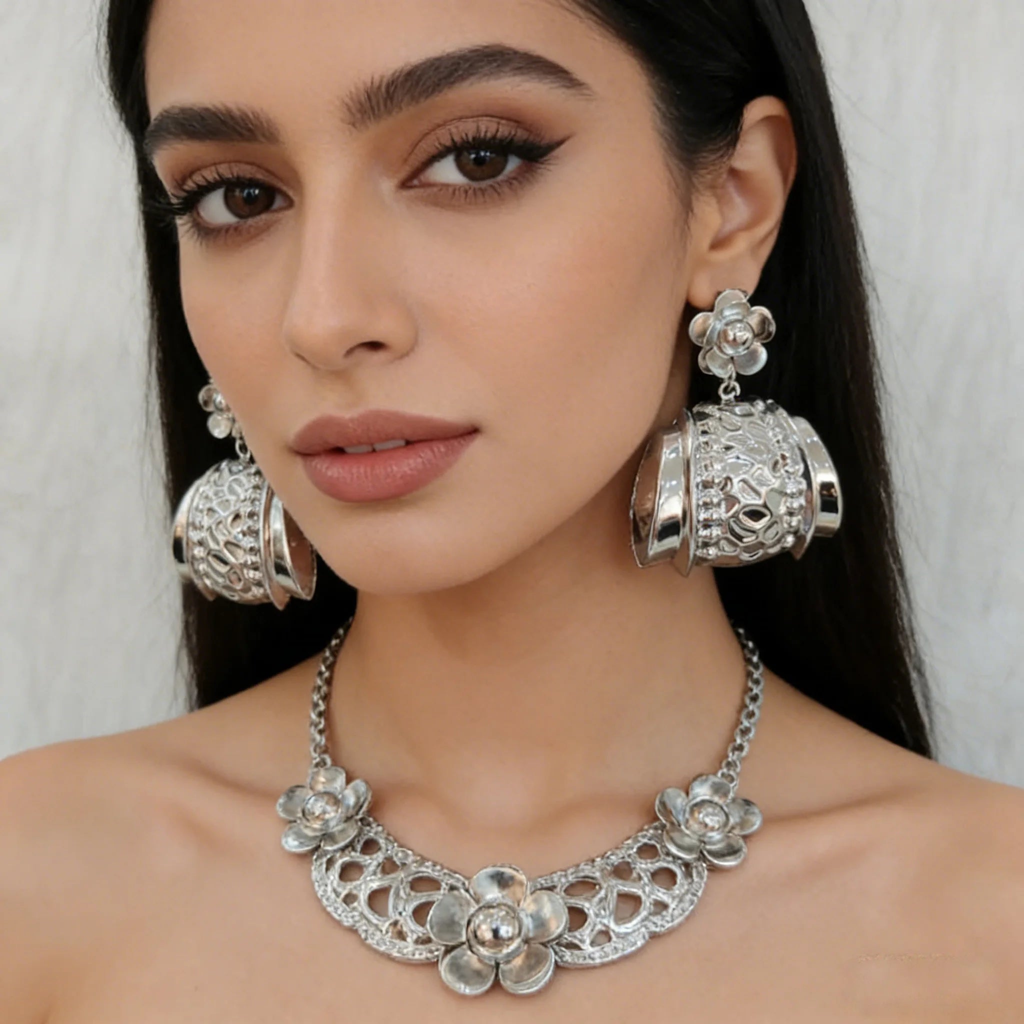 African Women Jewelry Set Pendant Necklace Earrings Weddings Design Bracelet Ring Jewellery Party Bridal Dubai Accessory Gift