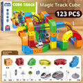 Electric Magnetic Track Set STEM Building Toy 100+ Pieces With Anti-Gravity Vehicles Diy Creative Railway Model For Kids Gifts