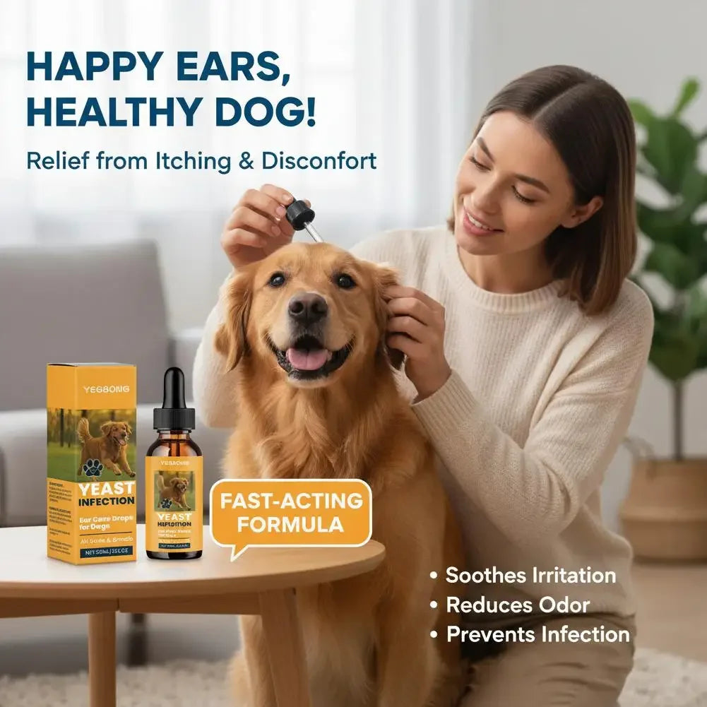 60ml Pet Ear Drops Dissolve Ear Wax Odor Remover Anti Itching Natural Non Irritating Hypoallergenic Ear Cleaner For Dogs