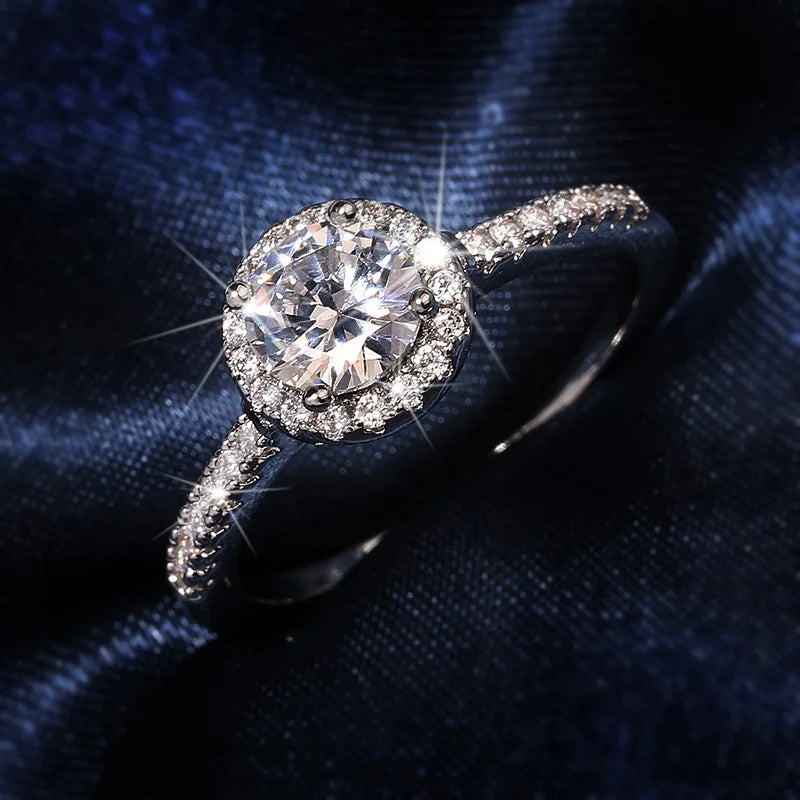 100% Real Moissanite Ring Adjustable Size S925 Sliver D VVS1 Pass Diamond Test Pen GRA Certificate 18K Plating Rings for Women