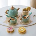 Kids Wooden Tea Set Play House Pretend Make Tea Play With Teapot Teacup Afternoon Snack Role Playing Toys Boys Girls Gift