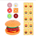 Todders Montessori Toy Wooden Hamburger Sandwich French Fries Sorting Stacking Toys Pretend Play Food Toy Kid Role Playing Games