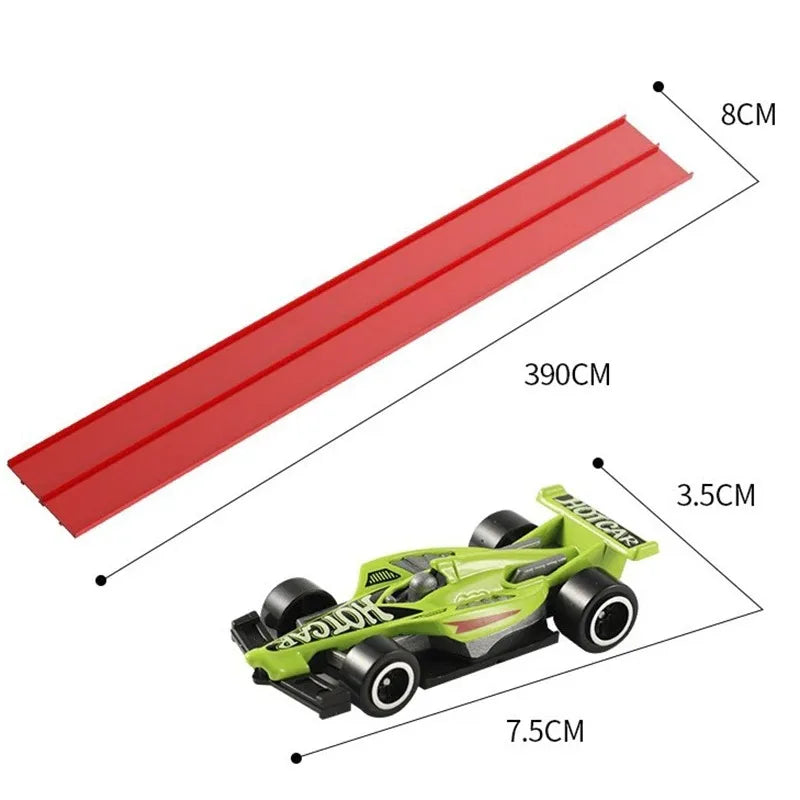 Soft Rubber Track Racing Car Toy Set, DIY Assembly Track, Educational Building Toys for Kids, Battery-Free Race Car Games