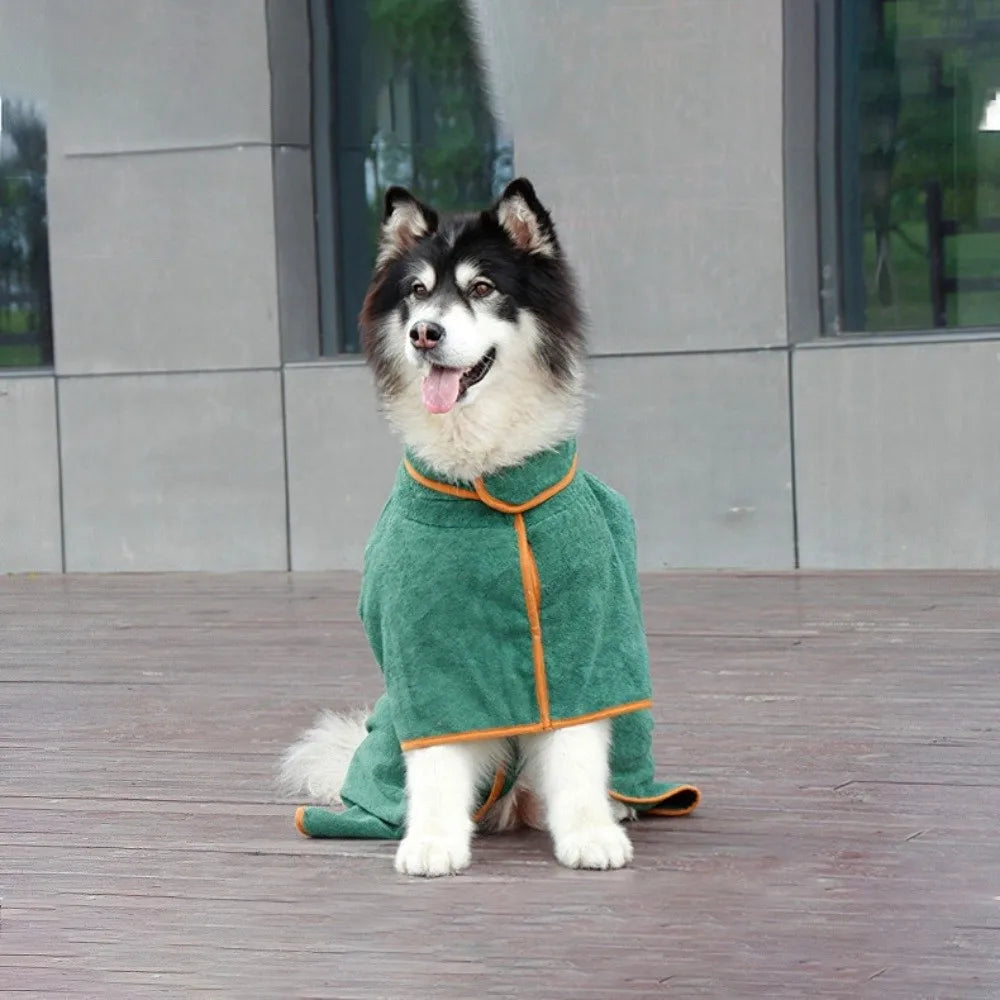 Pet Product Absorbent Dog Bathrobe Quick Drying Soft Fiber Dog Bath Towel Adjustable Pet Absorbent Bathrobe Large Small Dogs