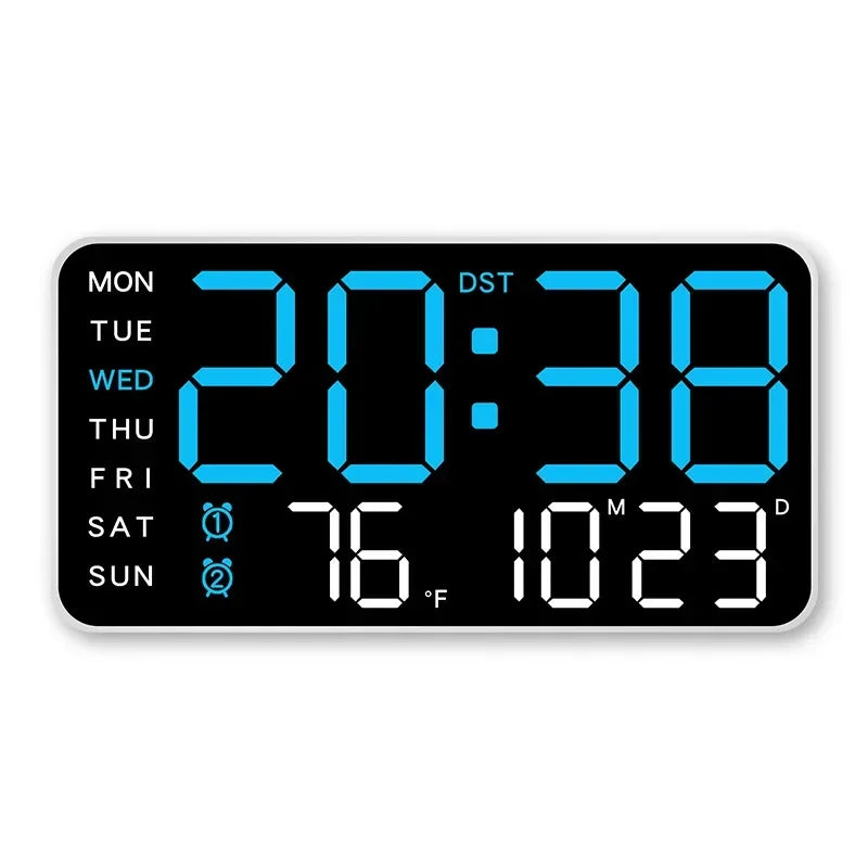 Mirror Brushed Finish Wall Clock Premium Feel Silent Wall Clock Table Alarm Clock Temp Display Bedroom Office Living Room Decor