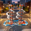 Boys' large five story parking lot toy, children's rail car toy set, suitable for boys' birthday gifts