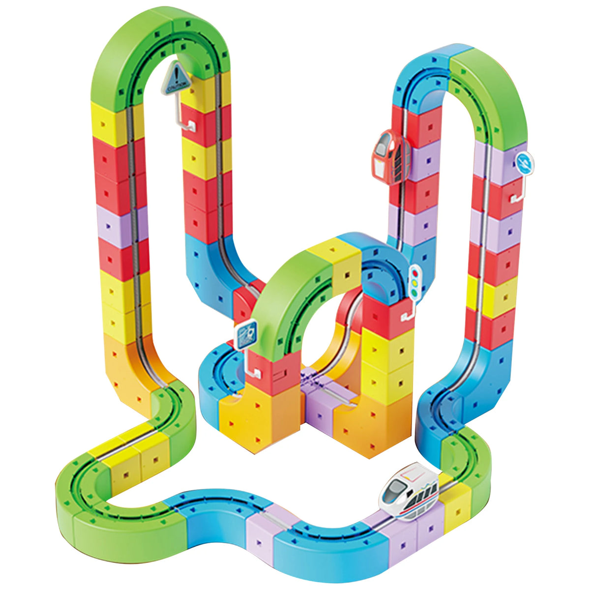 Electric Magnetic Track Set with Anti-Gravity Vehicles 100+ Pieces STEM Building Toys DIY Railway Toy Gift Box For Kids Gift