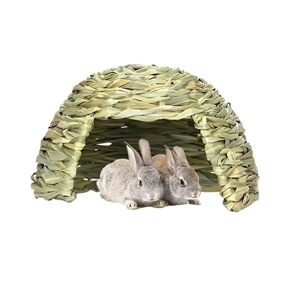 Grass House For Rabbits Folding Beds Guinea Pig Hideouts Small Animal Play Hideaway Bed Habitat Decor Hay Bed Playhouse For