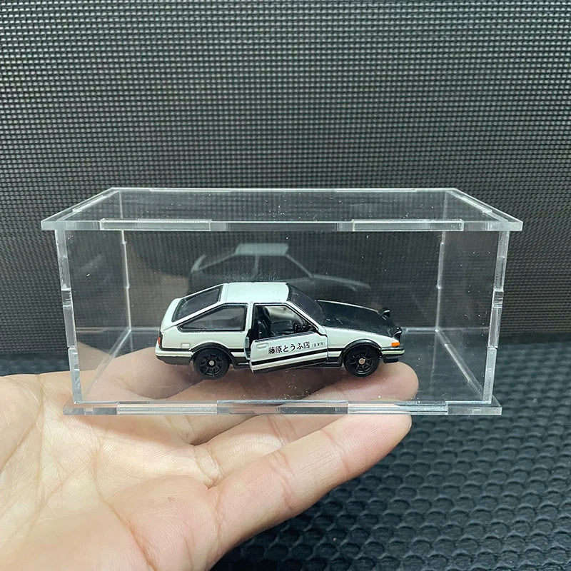 1/64 Model Cars Acrylic Display Case Fit for Mini Size MiniGT Tomica Required Assembly Proof Box Cabinet Toy Vehicles