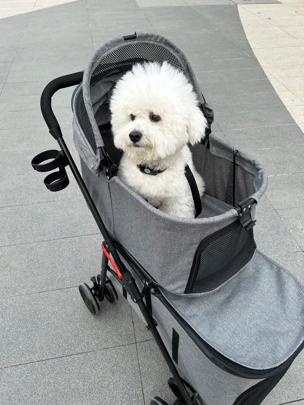 Double Pet Stroller with Detachable Carrier for Medium Small Dogs and Cats Durable Universal Wheels with Brakes Max for 30LBS