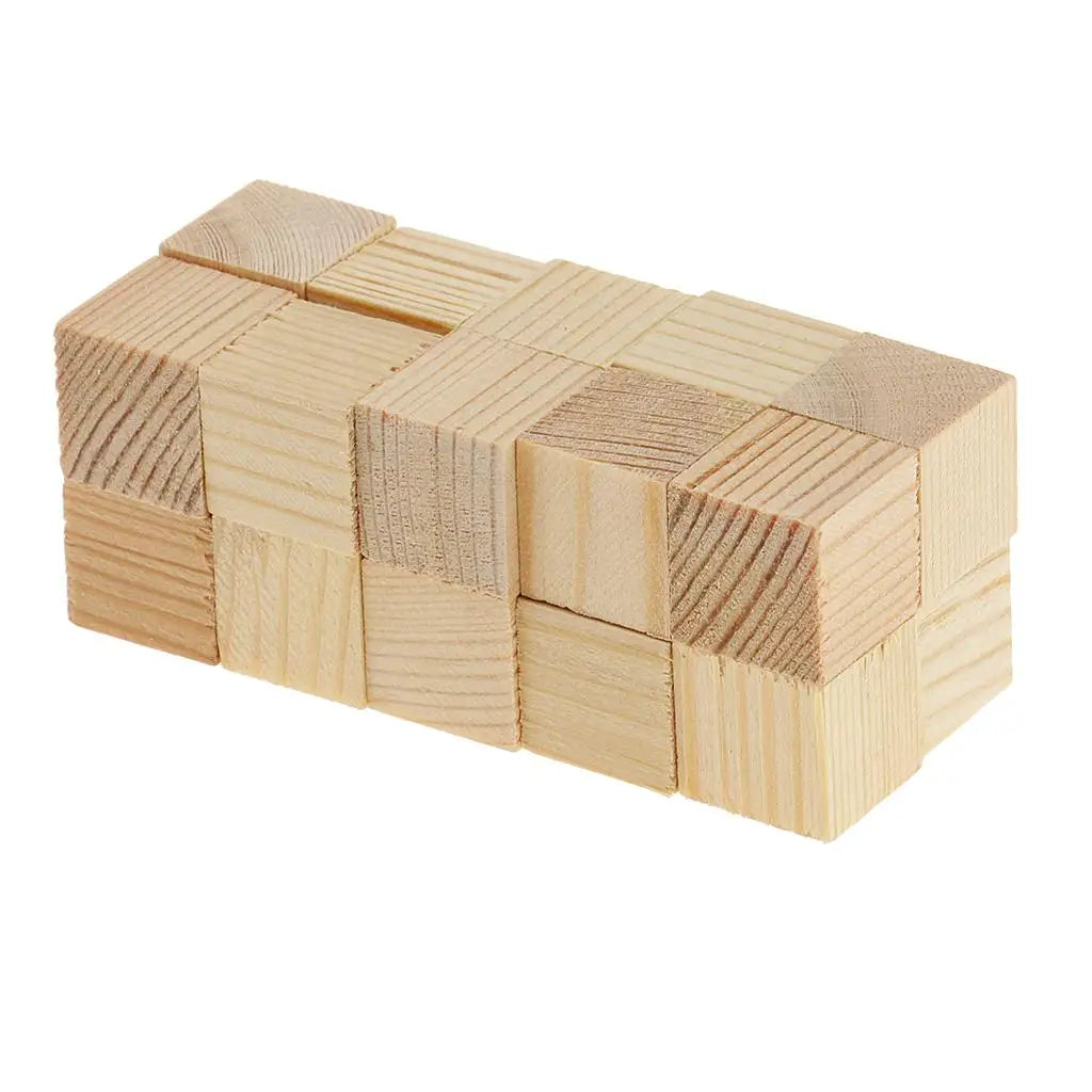 Natural Blocks Unfinished Wooden Cubes for Hobbies Model Making Craft