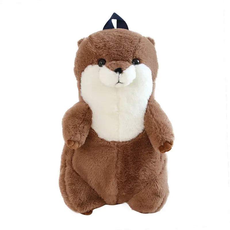 50cm Sea Otter Plush Backpack Cartoon Cute  Plush Toy Soft Stuffed Animal Shoulder Bag for Kids Girls Birthday Gifts