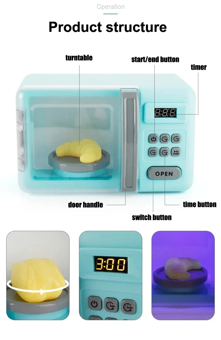 Simulation Kitchen Appliance Playset Kids Pretend Play Kitchen Toy Mini Household Appliance Role-Play Set Educational Toys Gifts